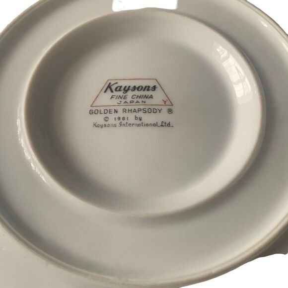 Vintage 1961 Kaysons Japan Fine China Golden Rhapsody Oval Gravy Boat Plate Clas - Picture 8 of 16